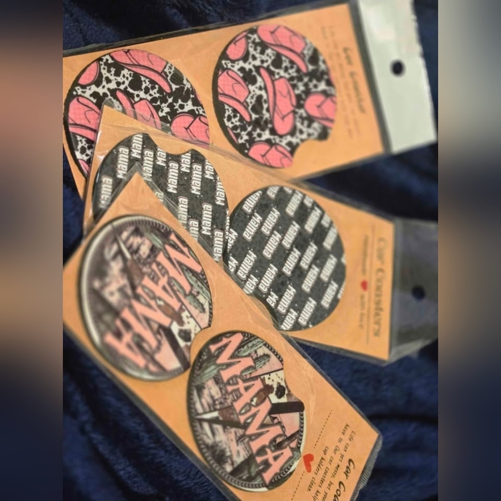 Graphic Car Coasters (Set Of 3)
